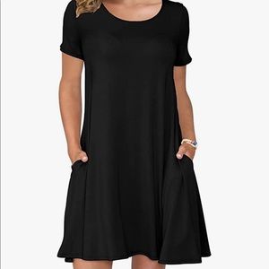 Women's Summer Casual T Shirt Dresses Short Sleeve Swing Dress Pockets